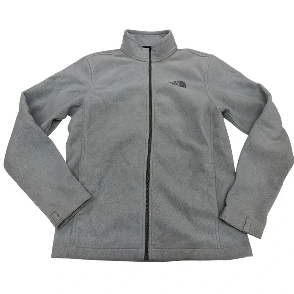 The North Face Fleece Jacket Gray Full Zip Outdoor Hiking Warm Layer Small Men