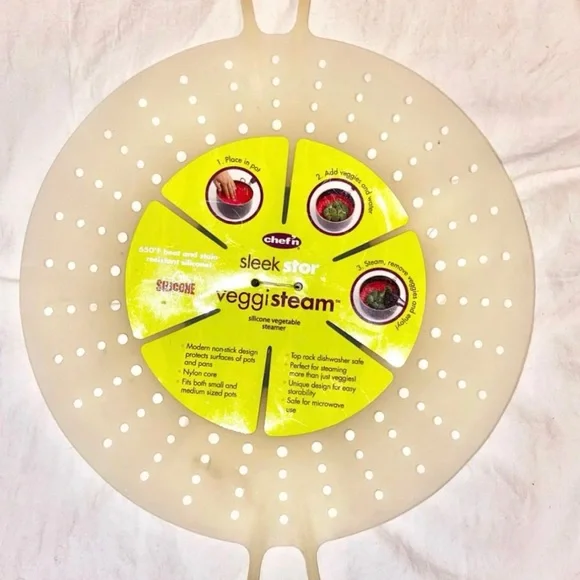 💞 New Chef'n Sleekstor Veggisteam Silicone Vegetable Steamer