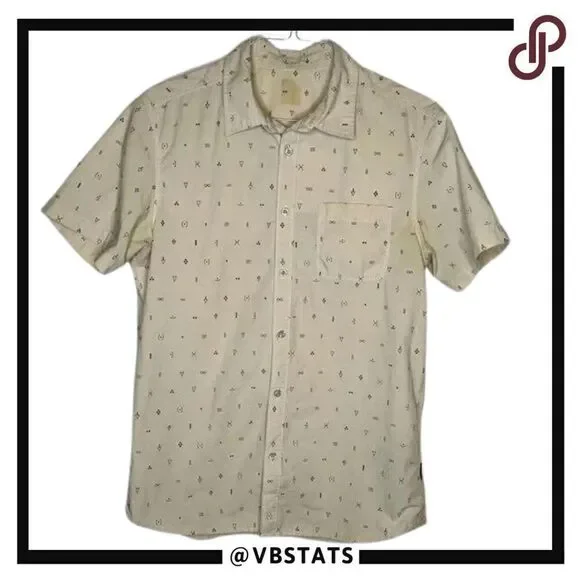 North Face Cream-Gray Patterned SS Shirt‎ in XL