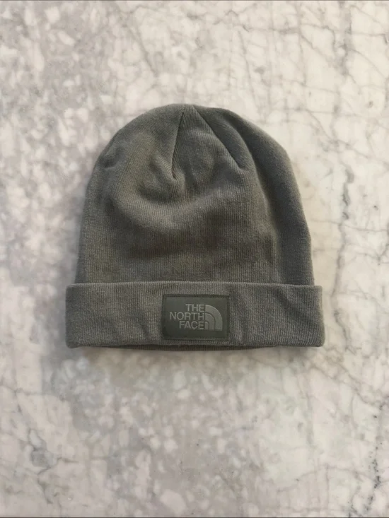The North Face Olive Gray sage green Knit Cuffed Beanie OS
