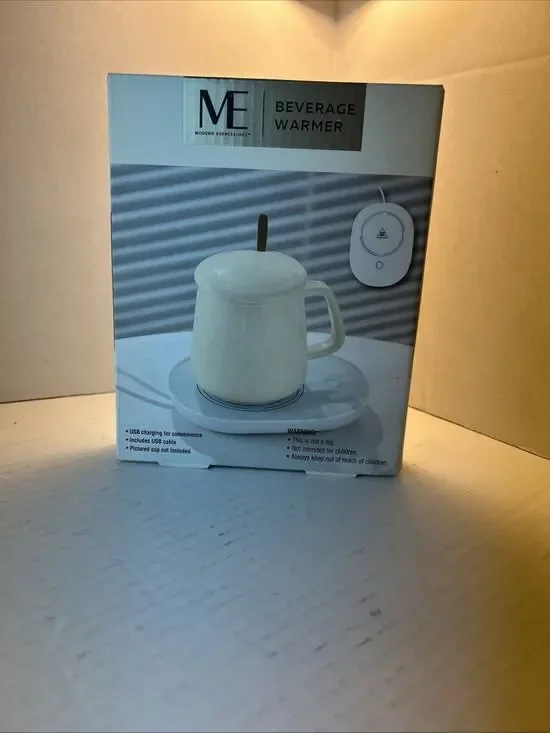 Electric White Beverage Warmer Keeps Coffee Tea Warm New in Box