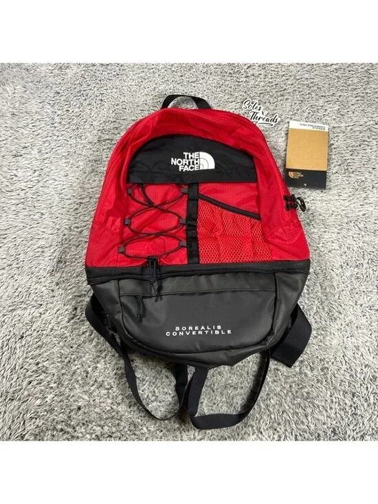The North Face Borealis Convertible Backpack Fanny Pack Red Black One Size