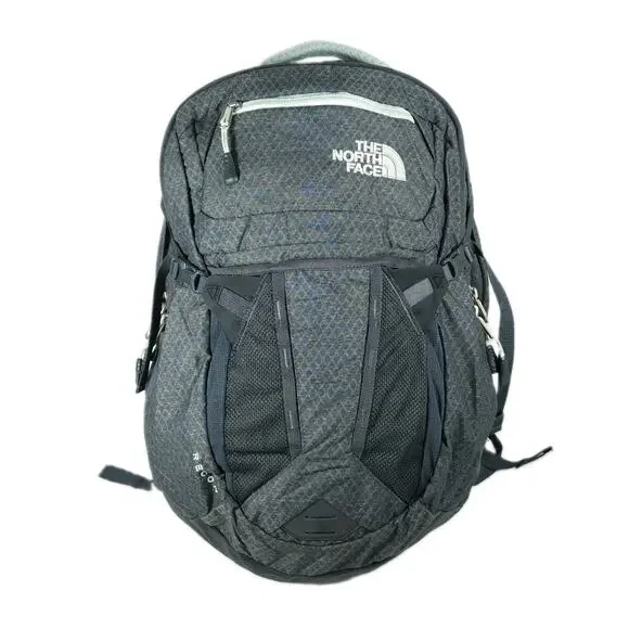 The North Face Recon Gray Blue Padded School Laptop Hiking Outdoor Backpack