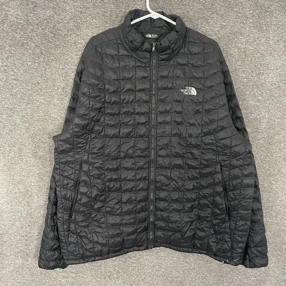The North Face Thermoball Jacket Mens 2XL Black Puffer Quilted Full Zip READ