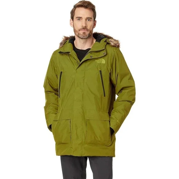 The North Face Arctic GORE-TEX Parka Jacket Men 2XL Sulphur Moss Full Zip ASM130
