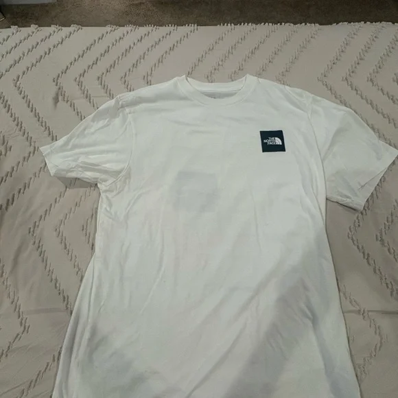 The North Face White Short Sleeve Tee with Navy Logo