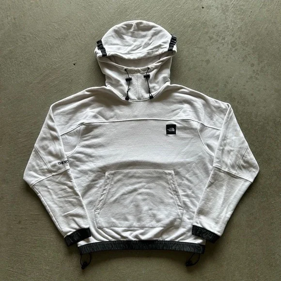 The North Face Sweatshirt Mens Size Medium White Hoodie utility Mock‎ Neck TNF