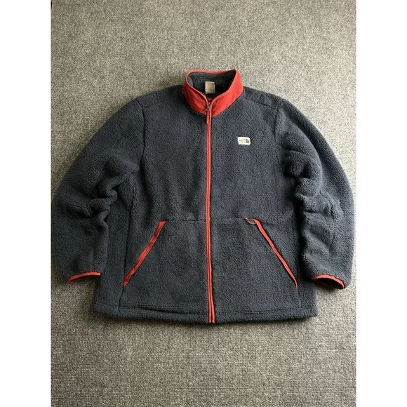 Mens The North Face Sherpa Fleece Jacket Full Zip Navy, Size 2XL