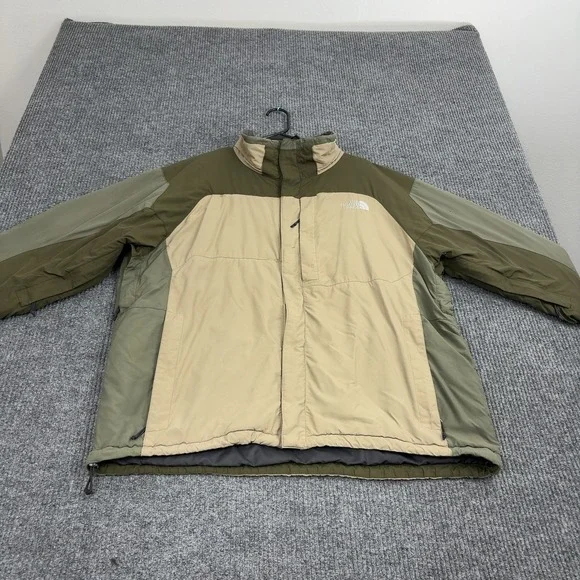 The North Face Jacket Mens XL‎ Green Tan Nylon Colorblock Gorpcore Winter Coat