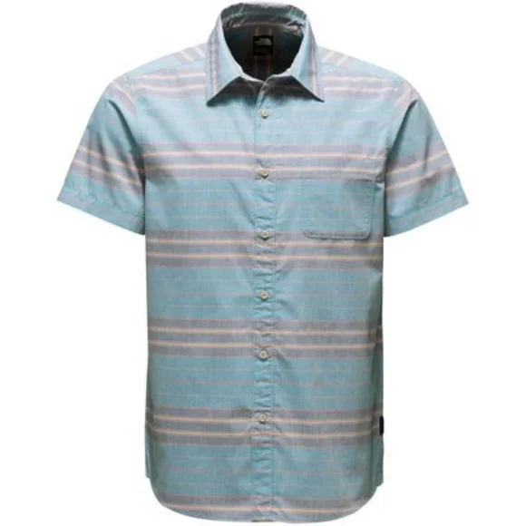 The‎ North Face Chambray Pursuit Men's Medium Short Sleeve Button Up Shirt Blue