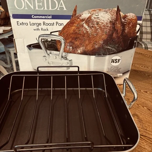 Oneida Ex Large Roast Pan W/ Rack NSF  Professional 20-25lb Turkey
