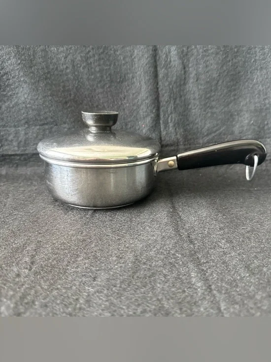 Vintage Revere Ware 3/4 QT Pot With Lid Stainless Steel Tri Ply Bottom 88-C