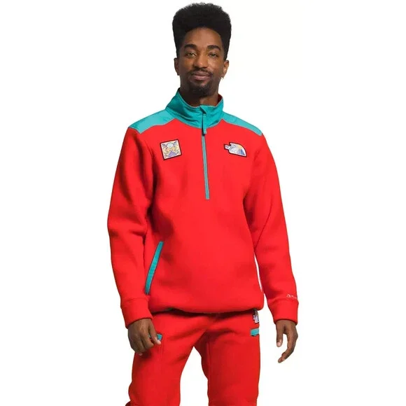 The North Face Alpine Polartec 200 Sweatshirt Men's Small Red 1/4 Zip SGN1619