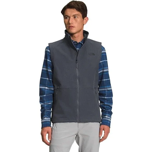 The North Face Camden Softshell Vest Mens 2XL Gray Pockets Full Zip SGN1667