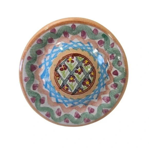 Mackenzie Childs Heather Round Ceramic Knob 2.5