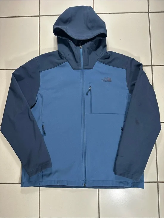 The North Face Men's Two-Tone Navy and Slate Blue Softshell Hoodie