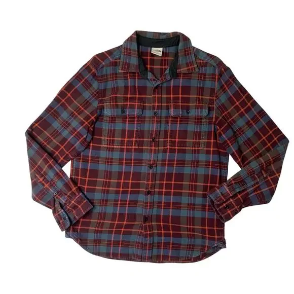 Vintage The North Face Shirt Mens M Medium Mahogany Plaid Valley Twill Flannel