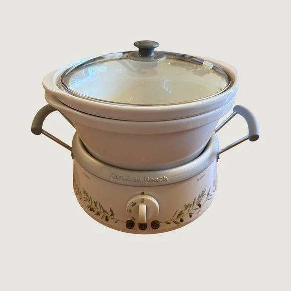 Hamilton Beach 3-in-1 Slow Cooker 4 6 Qt W/ Lid Missing 2 Qt White Olive Branch