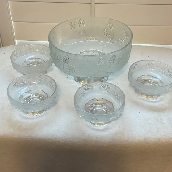 Elegant Glass Punch Bowl Set