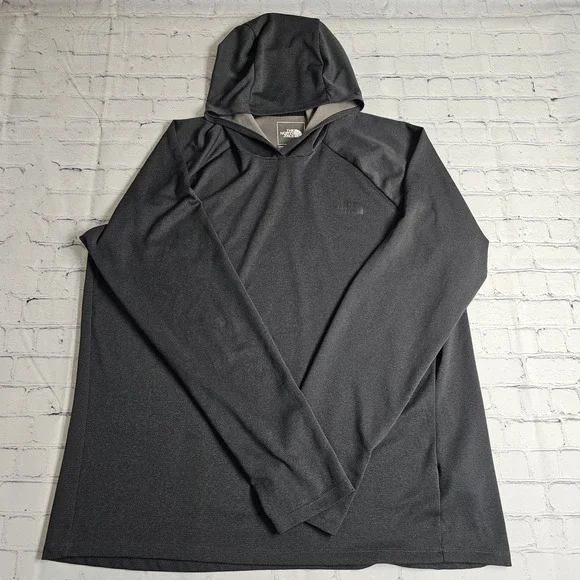 The North Face Mens XXL Gray Heathered Raglan Pullover Hoodie‎ Lightweight