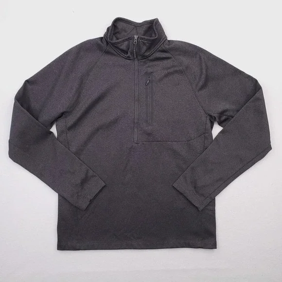 North Face Sweater Mens Medium Gray Half Zip Fleece Pullover Jacket Outdoor Hike
