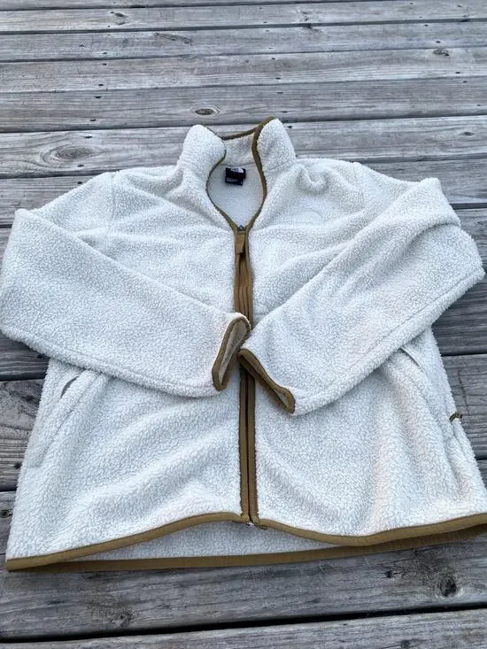 Men's Dunraven Sherpa Full Zip The North Face - Cream/Tan - Size M