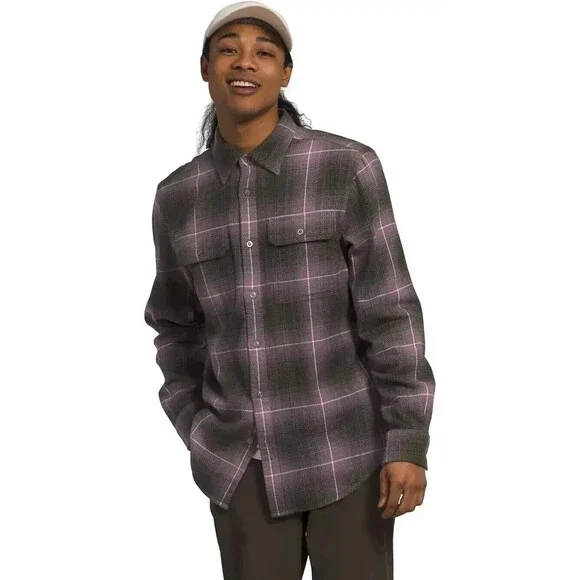 The North Face Arroyo NF0A4QPJOZ5 Shirts Men Fawn Gray Flannel Button Up SGN1347