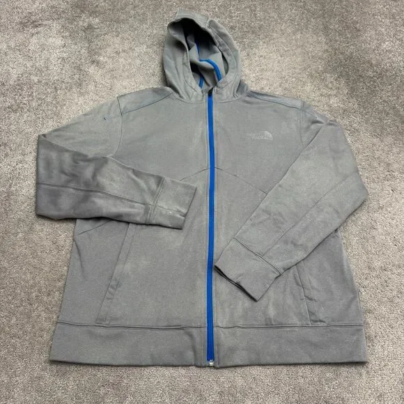 The North Face Mountain Athletics Full Zip Hoodie Sweatshirt Mens XL Gray Blue
