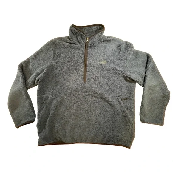 The North Face Mens XL Blue Sherpa Fleece‎ 1/4 Zip Pullover Jacket