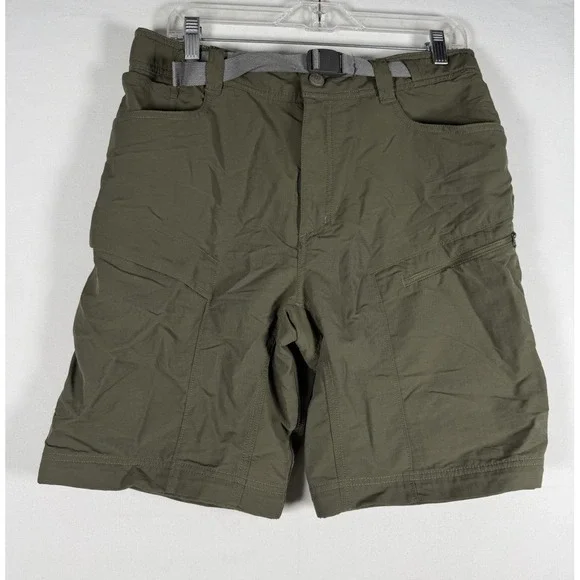 The North Face Paramount Trail Hiking Shorts Men Medium Brown Green Nylon *Read