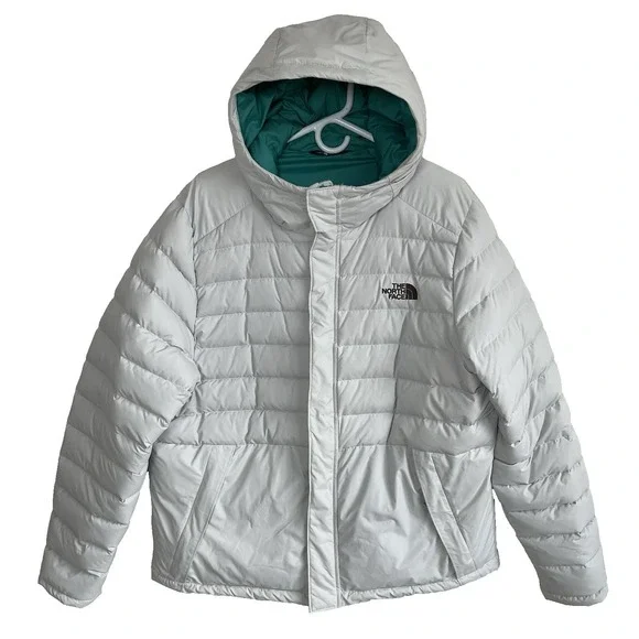 The North Face Men's 550 Goose Down Puffer Jacket Beacon Parka Coat Sz L Gray