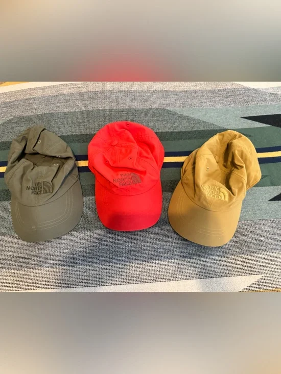 The North Face 3-Pack Logo Caps - Olive, Red, Mustard