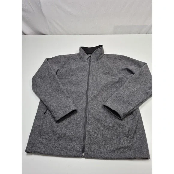The North Face Jacket Mens L Gray Wool Fleece Full Zip Lined Windbreaker
