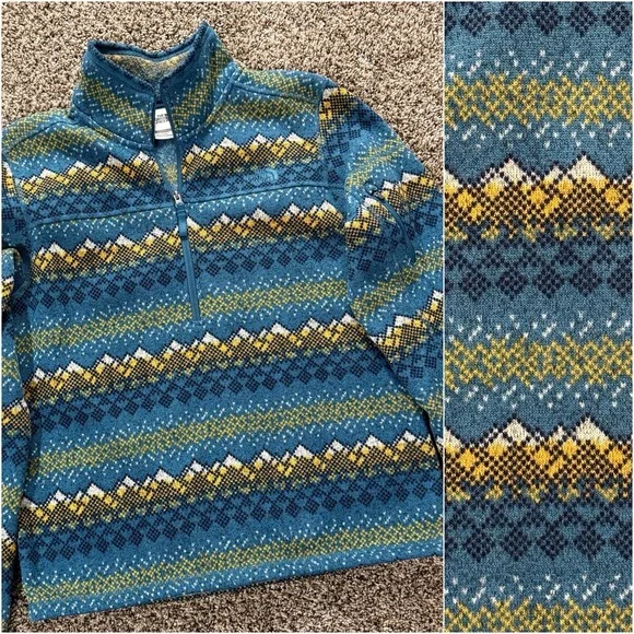 The North Face Fair Isle‎ Fleece Quarter Zip Men's M Nordic Gorpcore Pullover