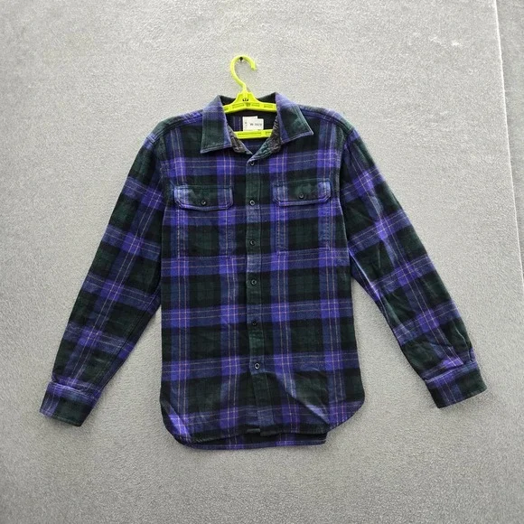 The North Face Men Button Up Shirt M Green Plaid Arroyo Flannel Shirt