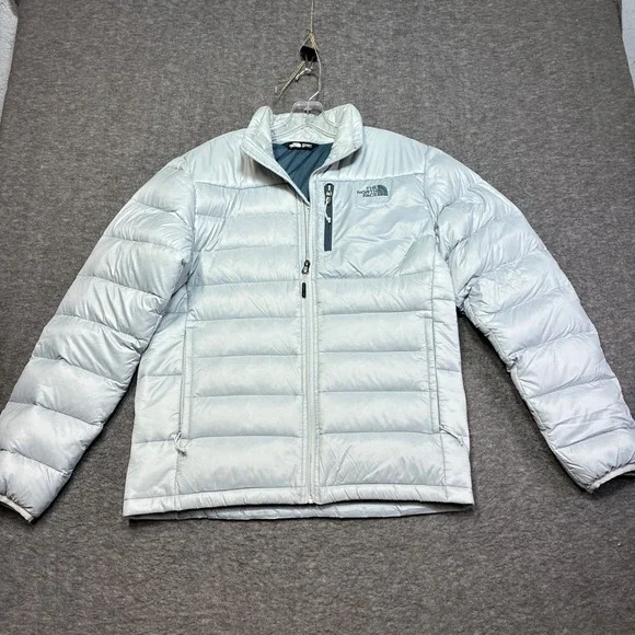 The North Face Aconcagua 2 Puffer Jacket Men Small Light Blue 550 Down Insulated