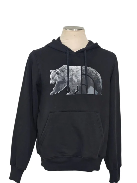 Black Men's Hoodie with Bear Graphic - The North Face
