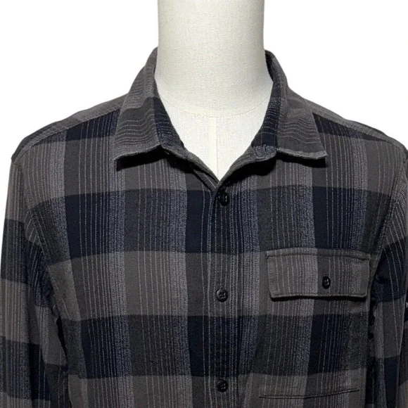 The North Face Shirt Mens Large Black Arroyo Flannel Long Sleeve Plaid Button Up