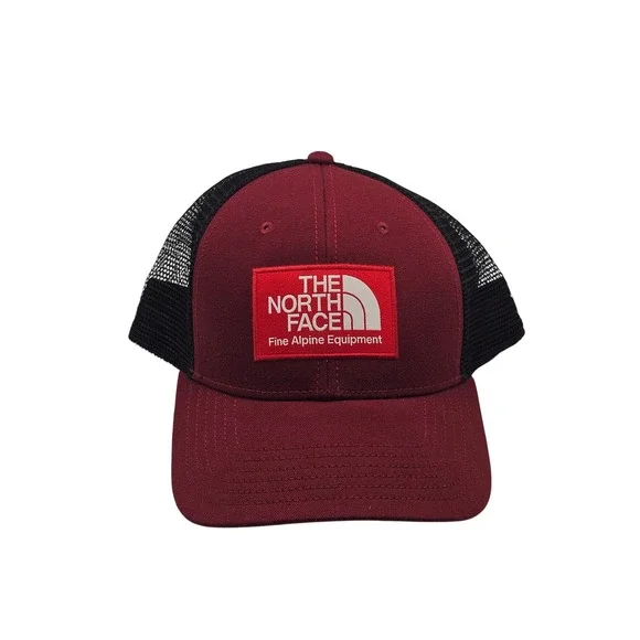 The North Face Trucker Hat OS Burgundy Black Gorpcore Snapback Cap