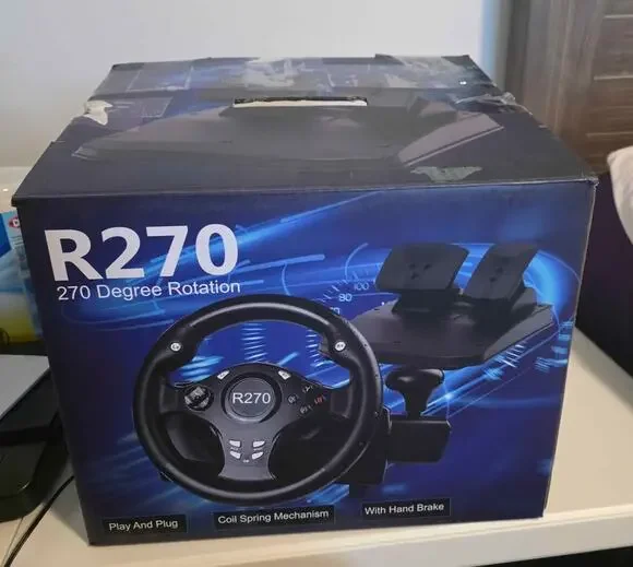 DOYO R270 Racing Wheel and Pedals 270 degree Gaming Steering Wheel Vibration