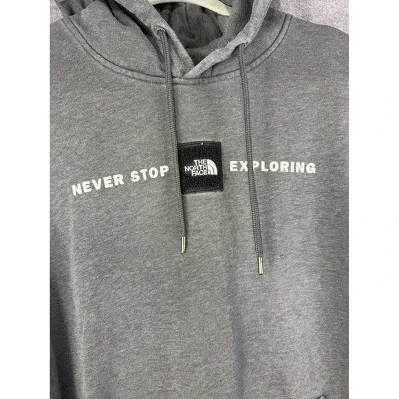 The North Face Sweatshirt Mens XL Gray Hoodie Never‎ Stop Exploring Pullover