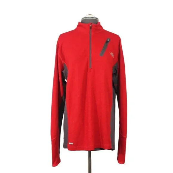 The North Face men's VaporWick wool‎ blend 1/4 zip pullover sweatshirt L