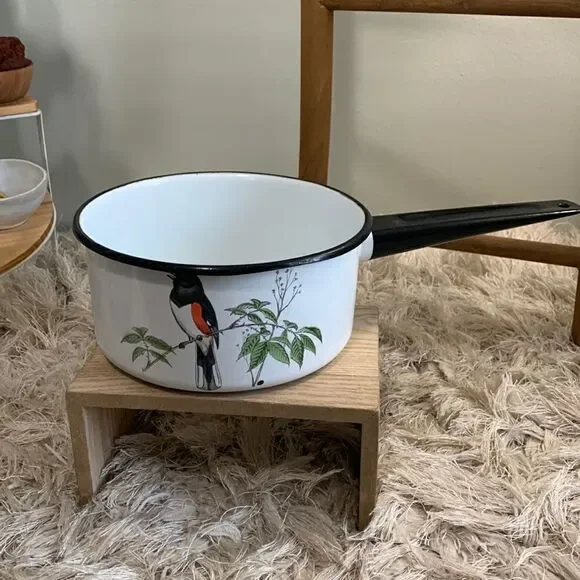 Delano Studios Dela-Ware Hand Colored Bird Pot‎ Vintage Retro