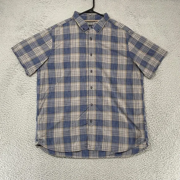 The North Face Plaid Shirt Mens XL Hiking Lightweight Short Sleeve Button Up