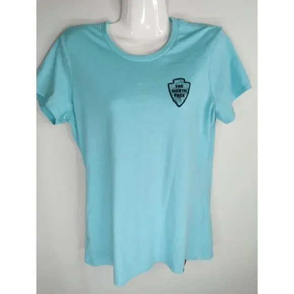 The North Face Women's Solid Crew Neck Short Sleeve T-Shirts Mint Green Size Med