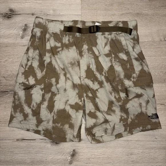 North Face Camo Outdoor Hiking Cargo Utility Shorts Men's Small Green 28