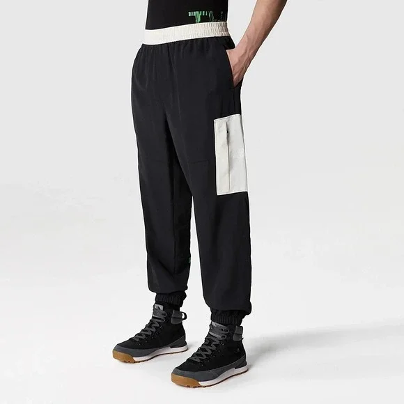The‎ North Face TNF Nylon Easy Pants Men's Large Black Off White Sweatpants NWT