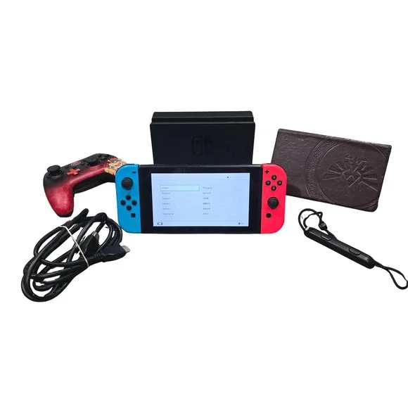 Nintendo Switch V1 HAC-001 Unpatched Dock Joy-Cons Bowser Controller Bundle