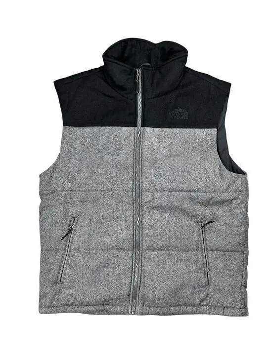 The North Face Wool Blend Retro Utility Vest Black Gray — Large
