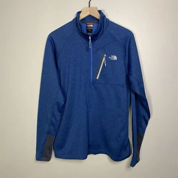 North Face Canyonlands‎ Men’s Large Blue Fleece 1/4 Quarter Zip Pullover Sweater